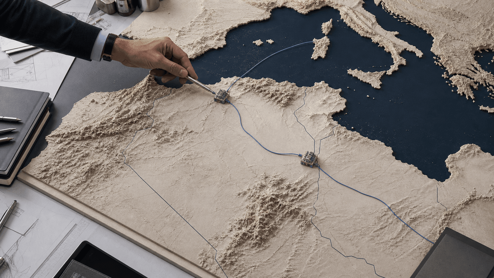 نموذج طبوغرافي للجزائر يربط خيارين للبنية السحابية