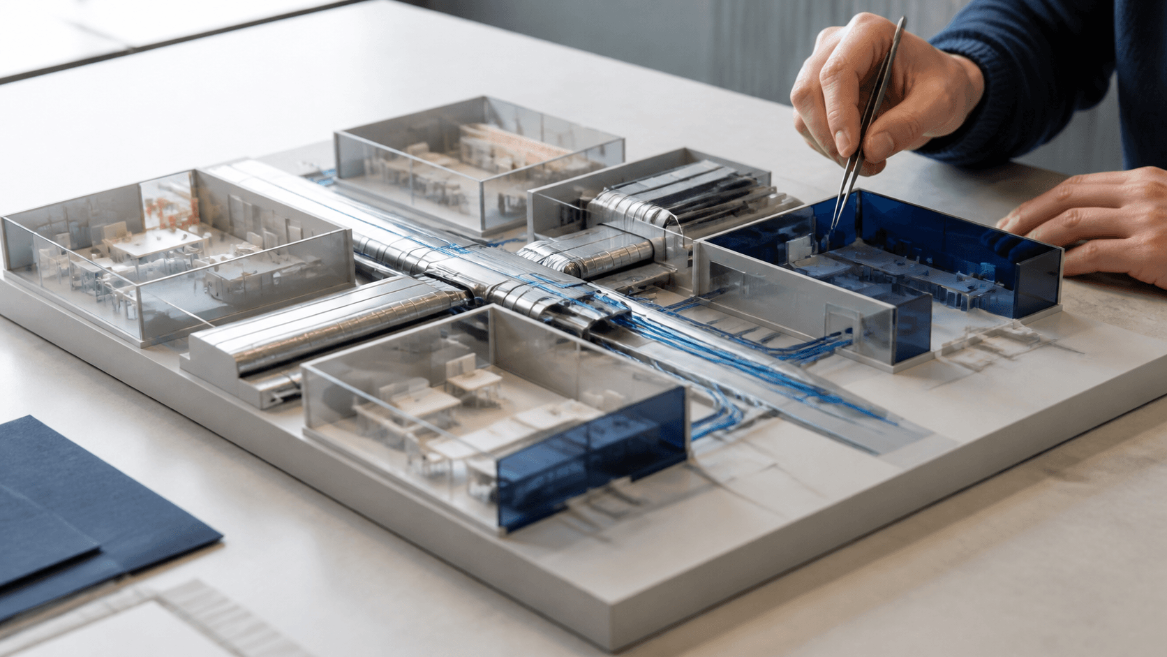 Architecture model with isolated tenant spaces and shared infrastructure