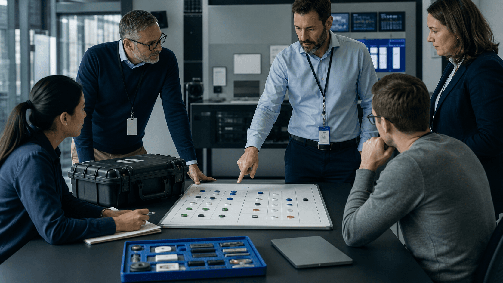 Team conducting a readiness review before production release
