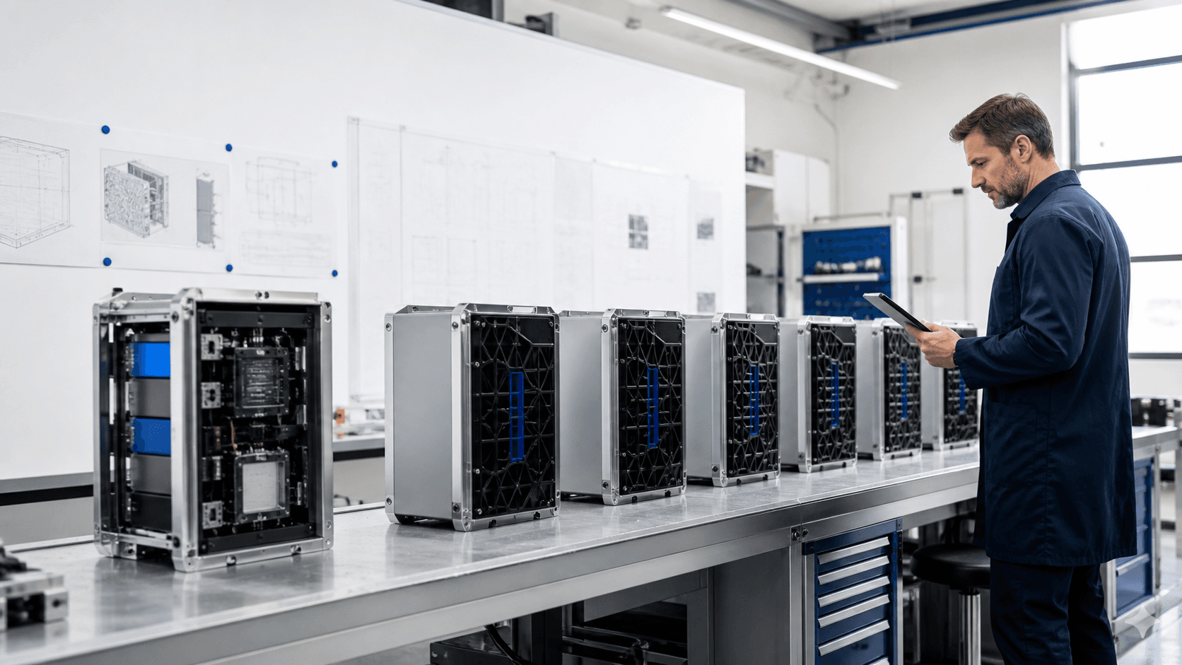 Series of controlled modules preparing a prototype for production